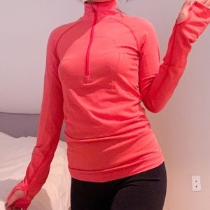 Lululemon Swiftly 1/2 Zip Pullover Coral Orange